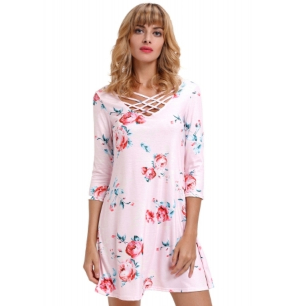 Pink Floral Dress